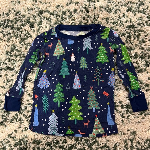 Little Sleepies Navy Twinkling Trees Two Piece Pajama Set 12-18 Months - Picture 3 of 7